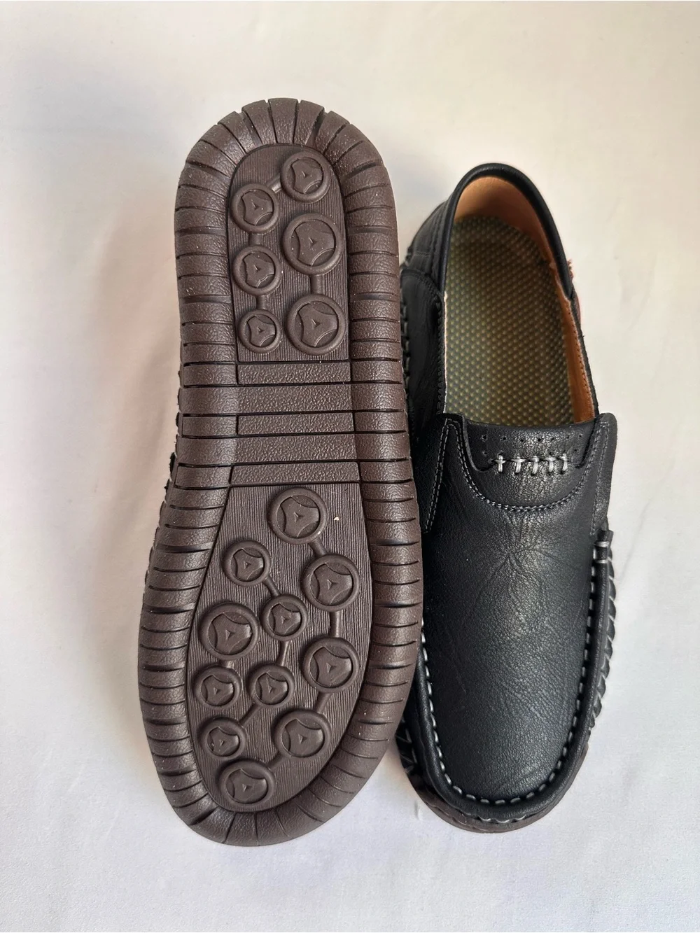 Men's Black Leather Slip-On Loafers Size 36 (US Men’s 4/4.5)